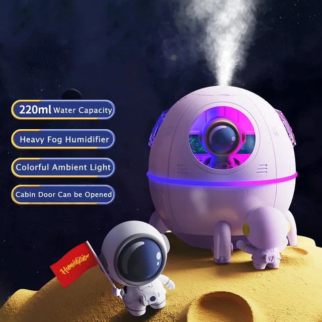 Astronaut Air Humidifier 220ml with Soothing Night Light β Breathe Easy in Style!