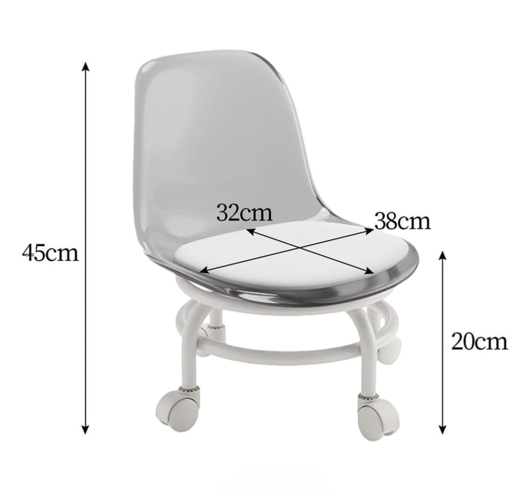 Acrylic Moving Chair 360° Rotating Chair for kids
