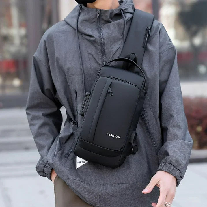 Men Multifunction Anti Theft USB Shoulder Bag Man Crossbody Cross Body Travel Sling Chest Bags Pack Messenger Pack
