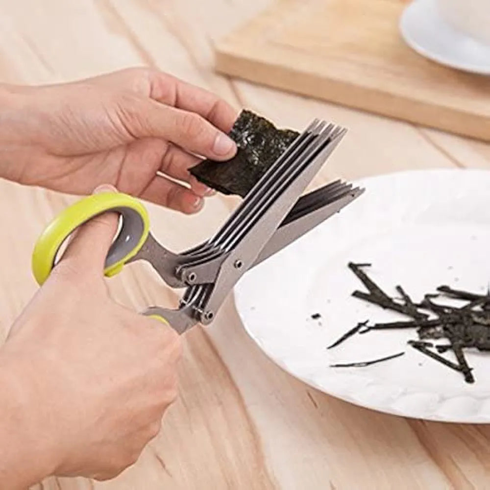 5 Layers Vegetable Scissors | 5 Blade Stainless steel Herb Shears | Kitchen Scissor