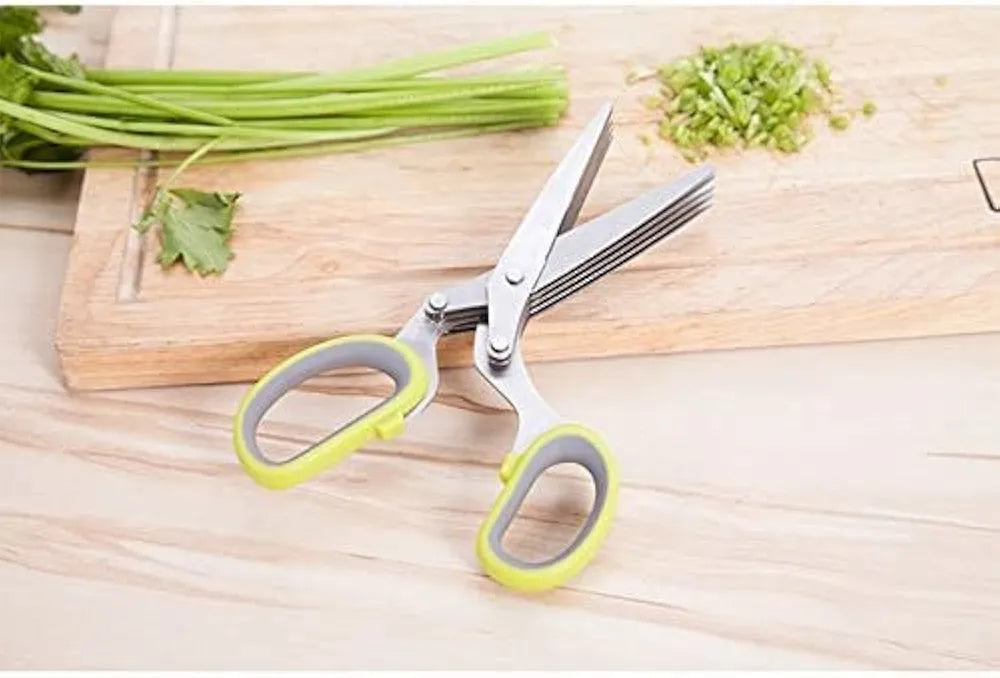 5 Layers Vegetable Scissors | 5 Blade Stainless steel Herb Shears | Kitchen Scissor