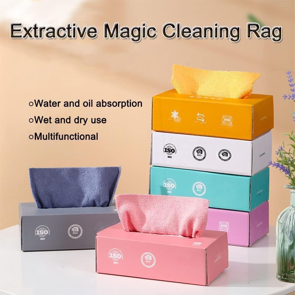 20 pcs Microfiber Cleaning Cloth with Box Magic Wipe Multi-Functional Dish Washing Towel Cleaning Rag,Extractable Microfibre Cloths Car Glass Windows Strong Cleaning Home,Kitchen