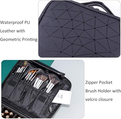 Diamond cut makeup cosmetics bag