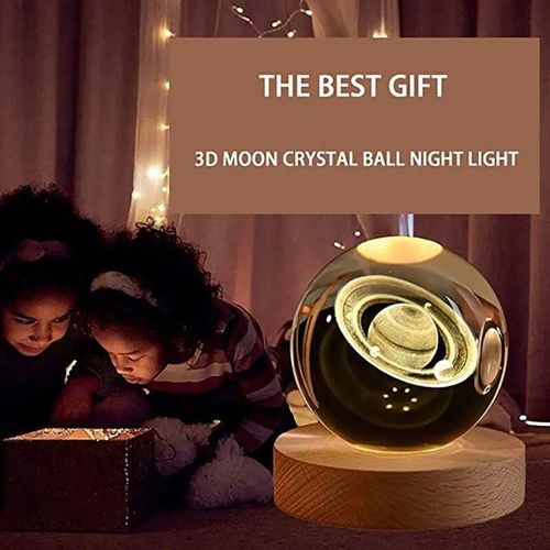 3D Galaxy Crystal Ball Night Lamp Glowing Planatery Galaxy Night Light