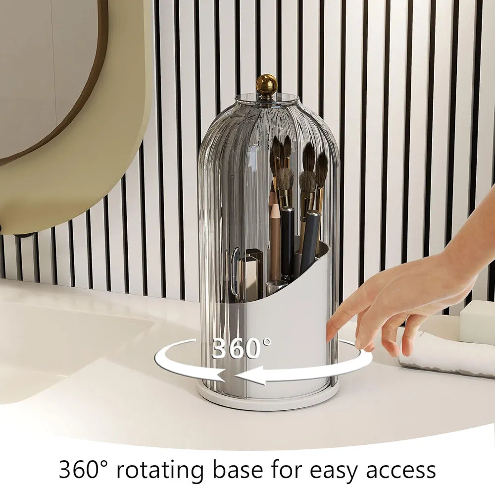 Luxury 360° Cosmetics Brush Holder with lid