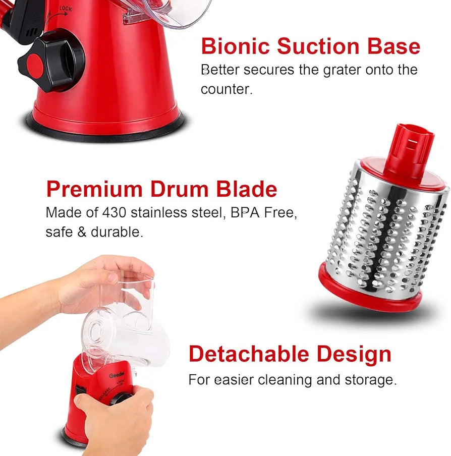 3-in-1 Manual Rotary Vegatable Fruit Slicer