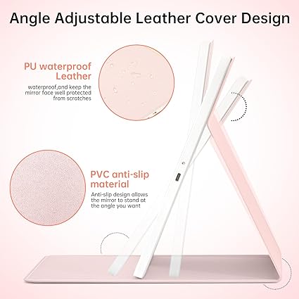 FUNTOUCH 2500mAh Large Rechargeable Travel Makeup Mirror with Lights