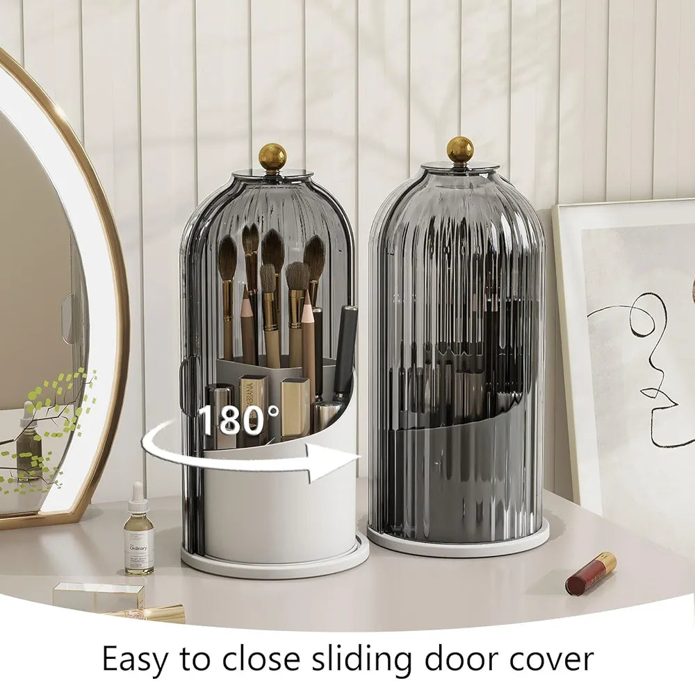 Luxury 360° Cosmetics Brush Holder with lid