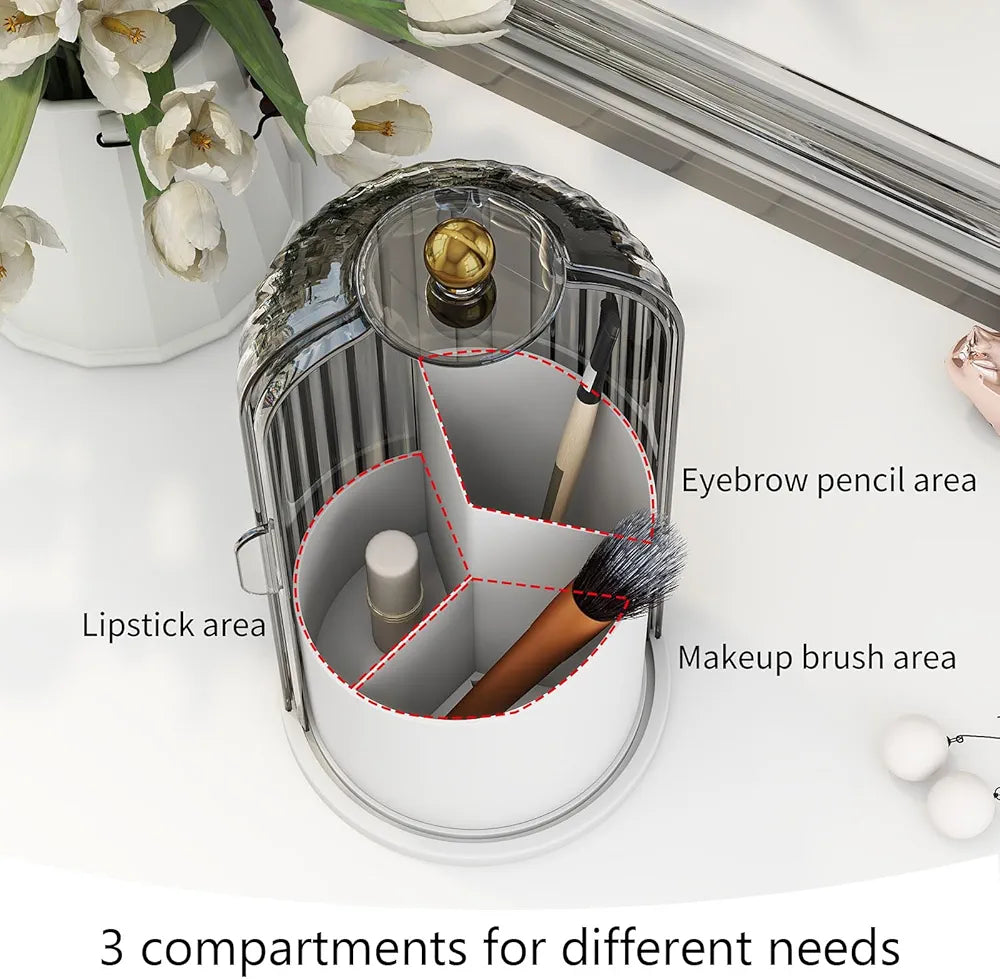 Luxury 360° Cosmetics Brush Holder with lid