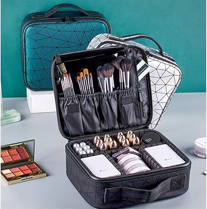 Diamond cut makeup cosmetics bag