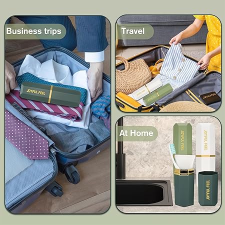 Portable Travel Toothpaste & Toothbrush Cup Set – Toothbrush Storage Box & Mouthwash Cup for On-the-Go Oral Care