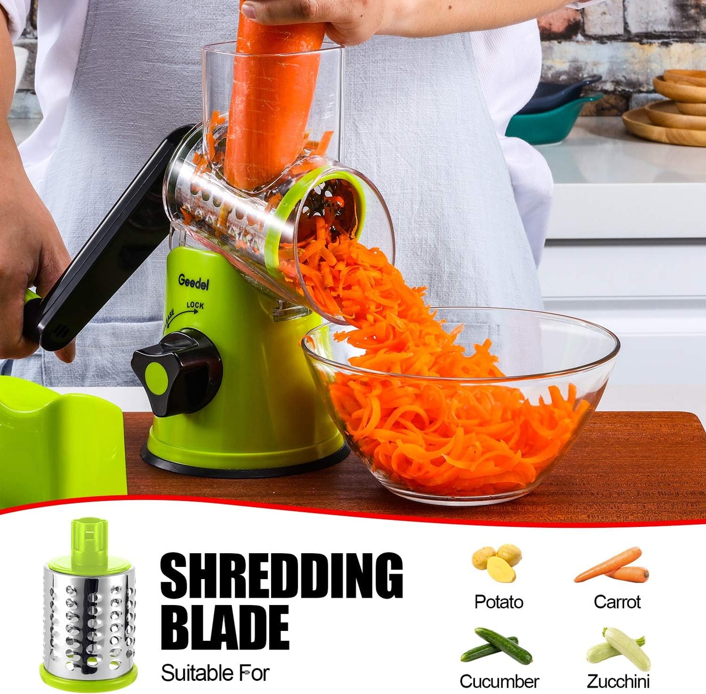 3-in-1 Manual Rotary Vegatable Fruit Slicer