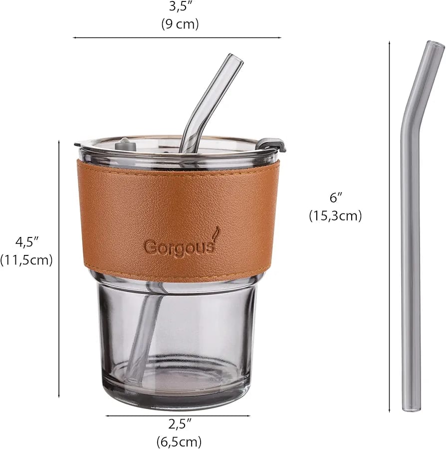Stylish and Reusable Coffee Mug (450ml) Glass Tumbler