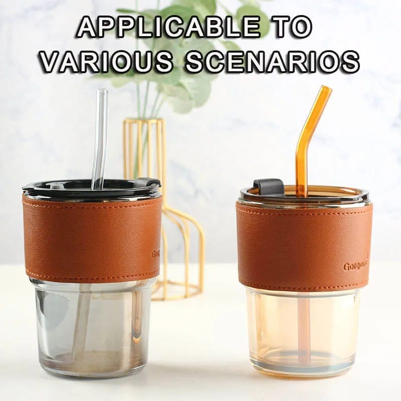 Stylish and Reusable Coffee Mug (450ml) Glass Tumbler