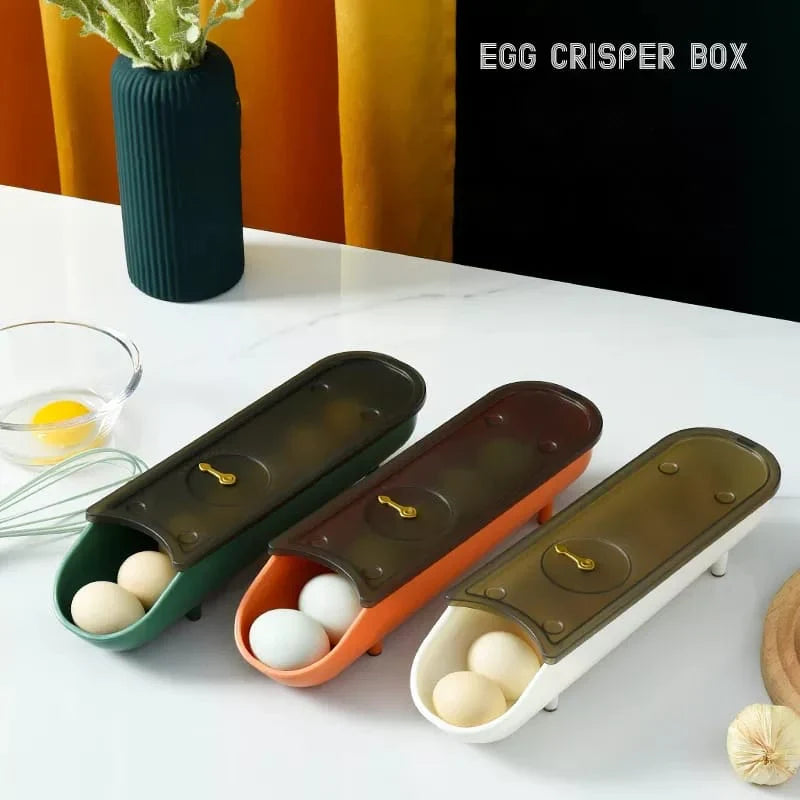 Automatic Rolling Egg Fridge Storage Organization Container