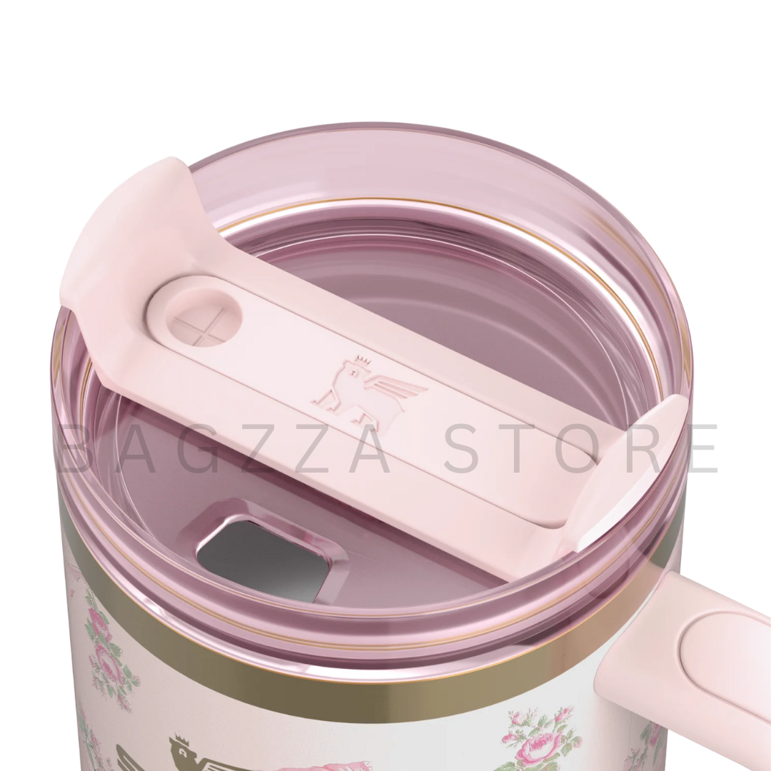 The Stanley X LoveShackFancy Holiday Quencher | 40 OZ- Rosa Beaux Pink