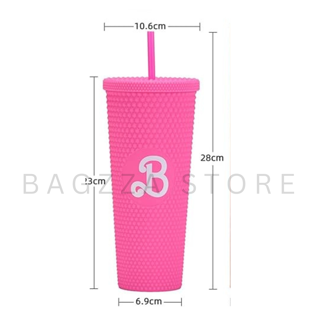 Acrylic Barbie Theme Tumbler with Straw | 700 ML | Airtight & Leakproof | Secure Cap | Pink Color | Box Packing