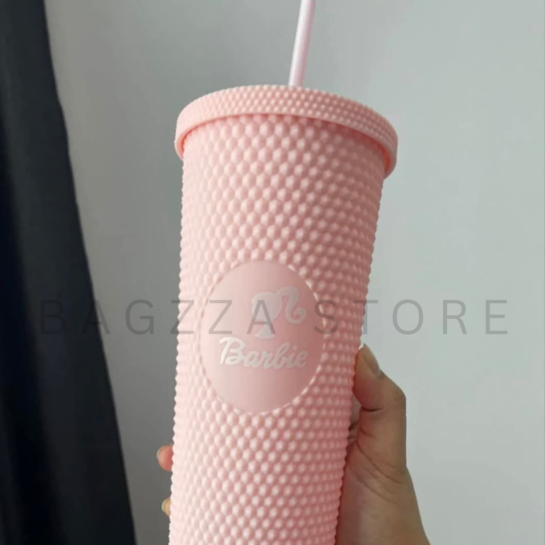Acrylic Barbie Theme Tumbler with Straw | 700 ML | Airtight & Leakproof | Secure Cap | Pink Color | Box Packing