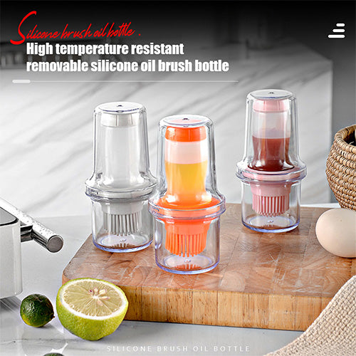 Extruded Silicone BBQ Oil Brush with Acrylic Bottle or Silicone Heat Resistant Baking Brushes Oil Bottle