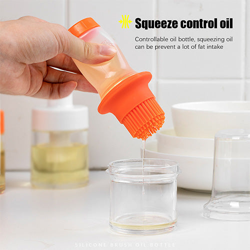 Extruded Silicone BBQ Oil Brush with Acrylic Bottle or Silicone Heat Resistant Baking Brushes Oil Bottle
