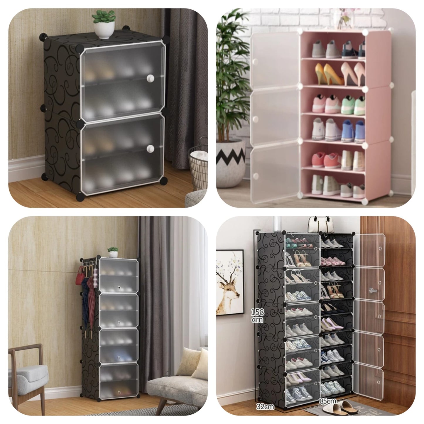Vertical Shoe Rack, Entryway Shoes Tower, Shoe Storage Stand, Vertical Shoe Organizer, Space Saving,Stackable Shoe Racks, Organiser Cabinet Shelves