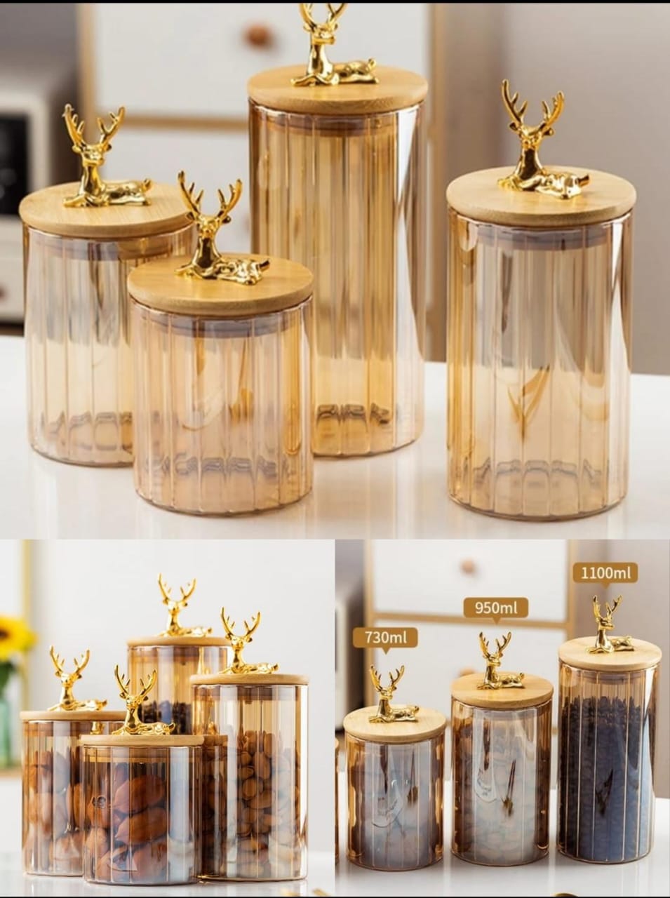 Luxury Sealed Glass Jar (3pcs)