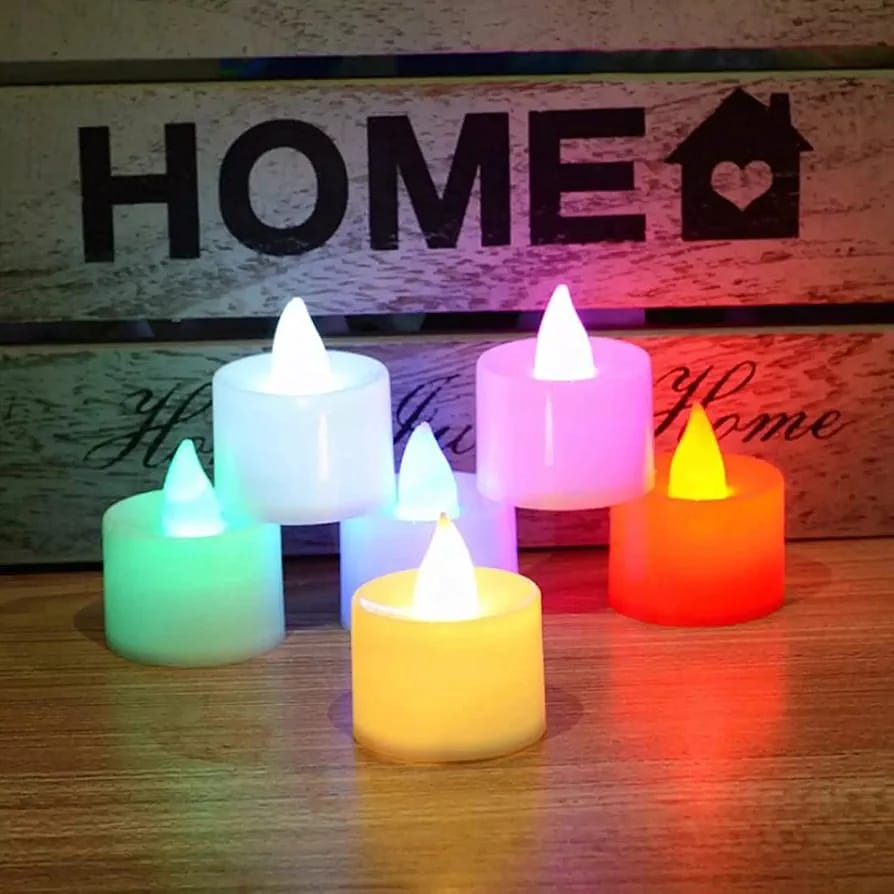 Multicolor Flameless cell operated candle (Pack of 4)