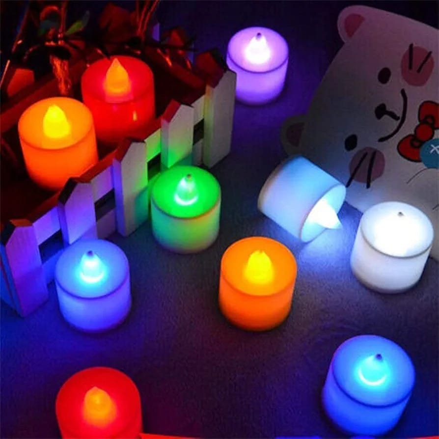 Multicolor Flameless cell operated candle (Pack of 4)