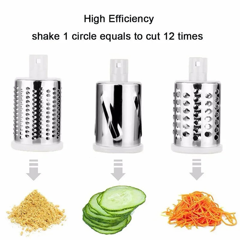3-in-1 Manual Rotary Vegatable Fruit Slicer