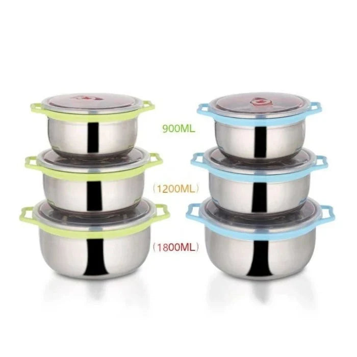 3 pcs Stainless Steel Bowl with Airtight Lid
