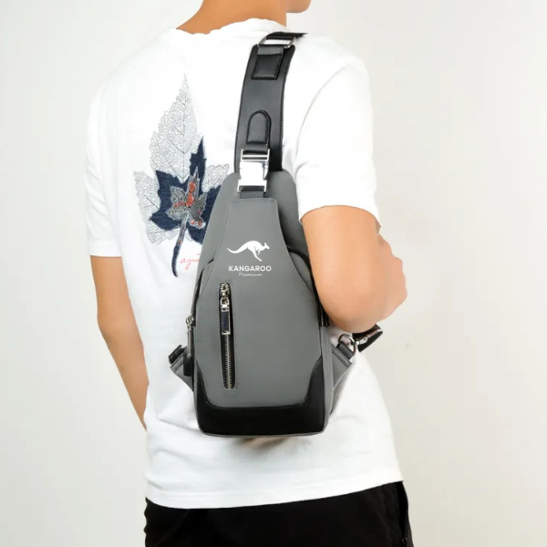 Kangaroo Premium Chest Bag for Men β USB Charging, Waterproof, Large Capacity, Anti-Theft Sling Bag