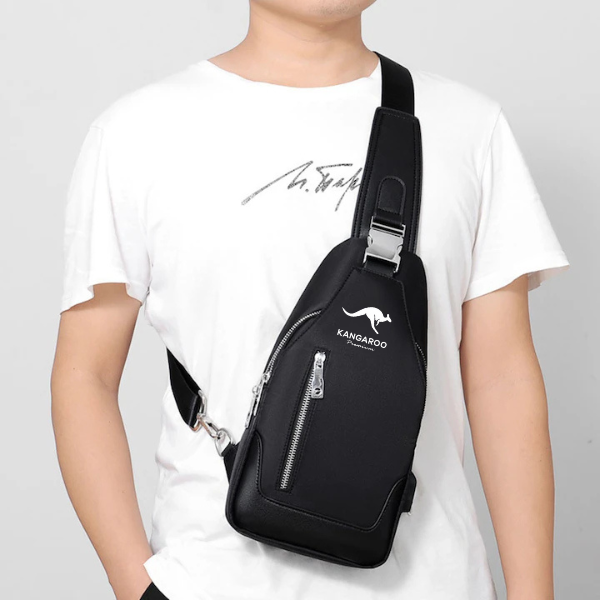 Kangaroo Premium Chest Bag for Men β USB Charging, Waterproof, Large Capacity, Anti-Theft Sling Bag