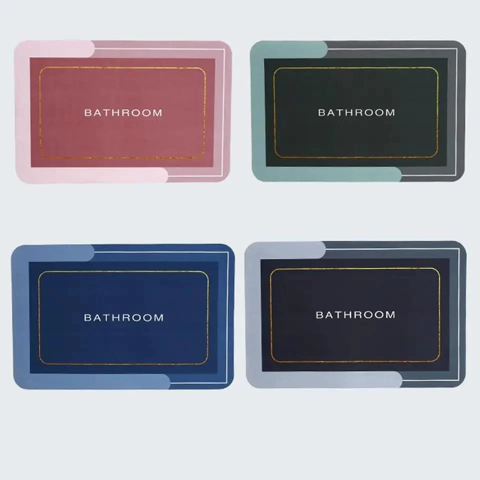 Square Absorbent Bath Mats for Home, Rubber Non-Slip Bottoms, Easy to Clean, Simple Bathroom Door Mat, Bathroom Shower Mat