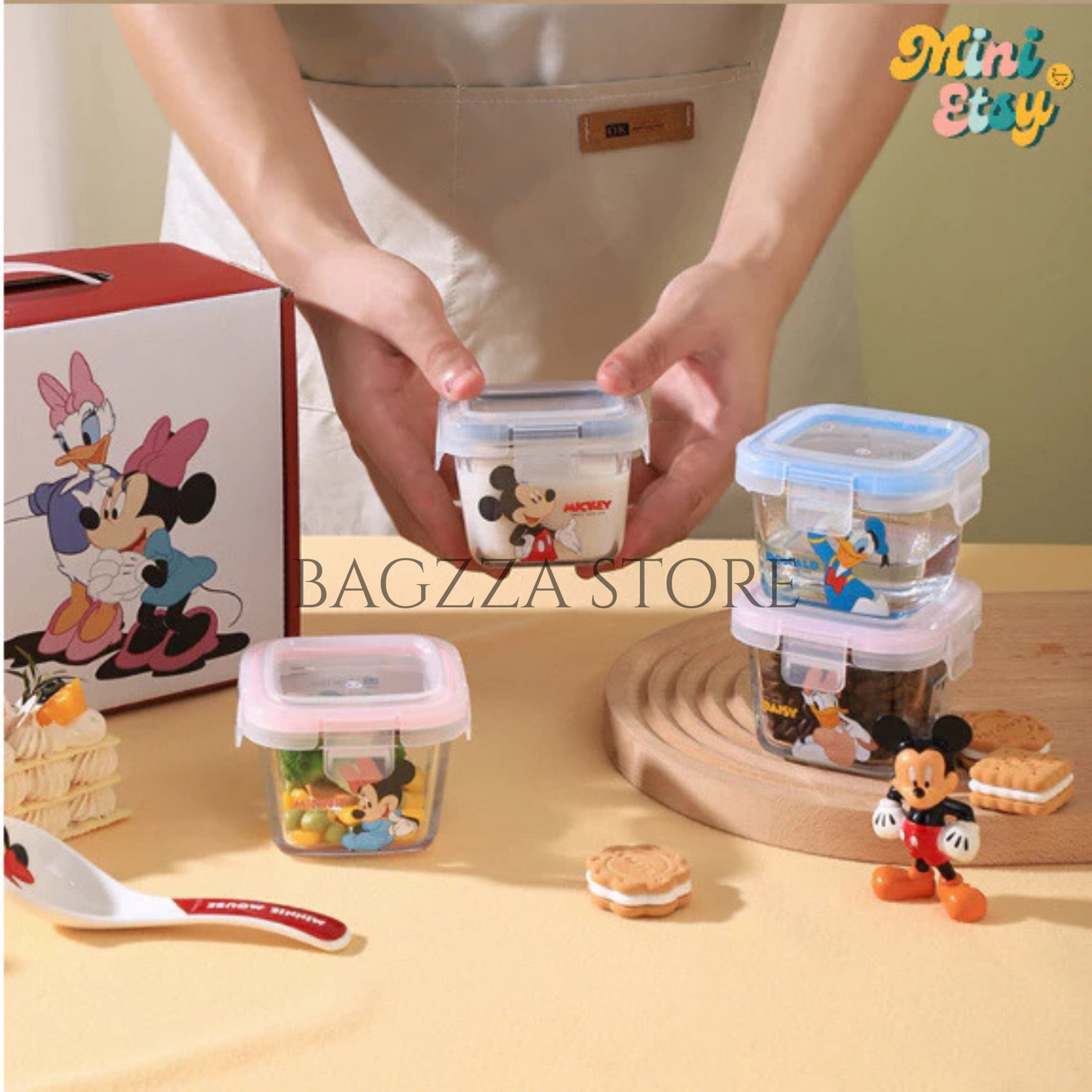 DISNEY Mickey & Friends Glass Airtight Box Set
