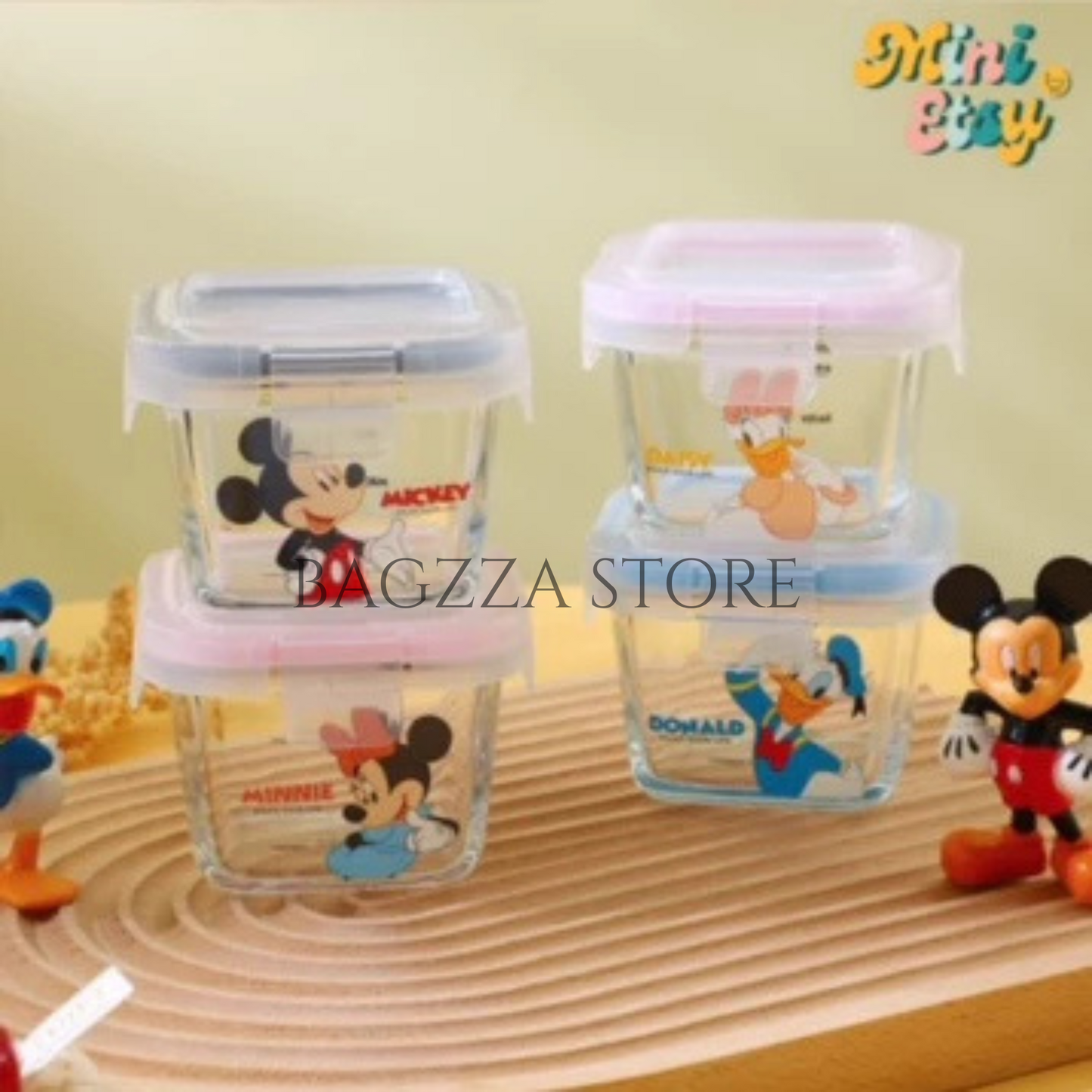 DISNEY Mickey & Friends Glass Airtight Box Set