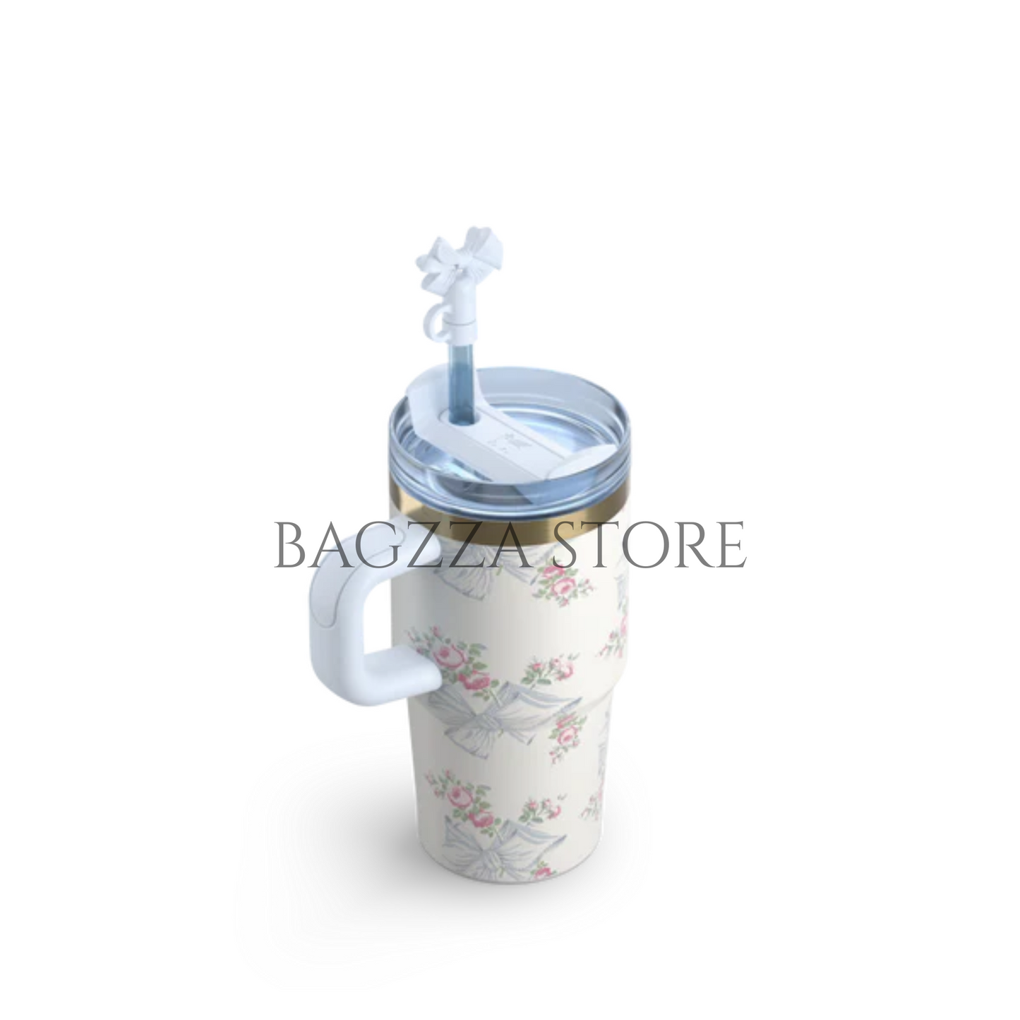 The Stanley X LoveShackFancy Holiday Quencher | 14 OZ|Rosa Beaux Blue