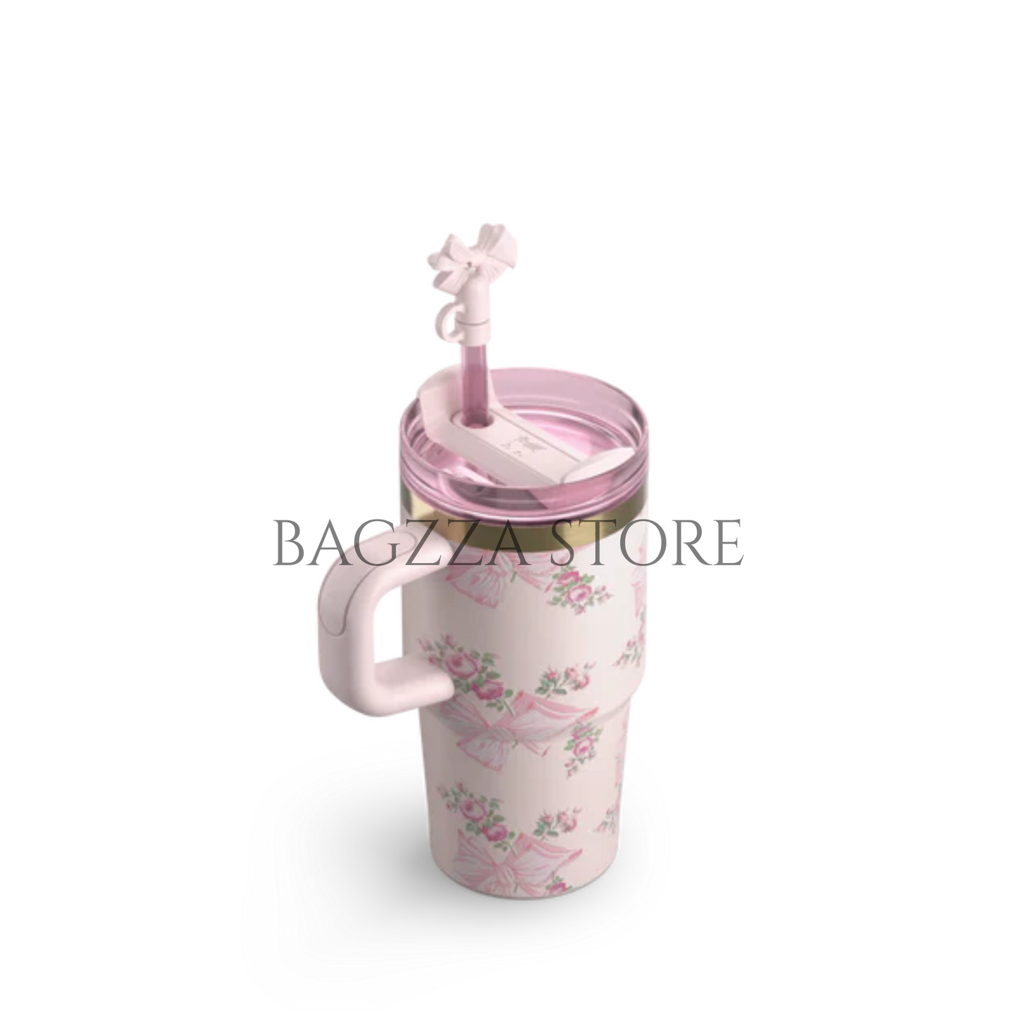 The Stanley X LoveShackFancy Holiday Quencher | 14 OZ|Rosa Beaux Pink