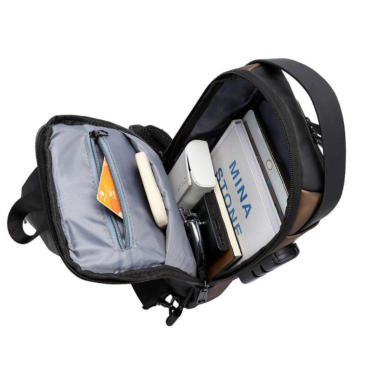Men Multifunction Anti Theft USB Shoulder Bag Man Crossbody Cross Body Travel Sling Chest Bags Pack Messenger Pack