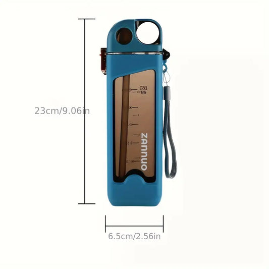 350ml Square shape Sports water bottle with popup straw and lock