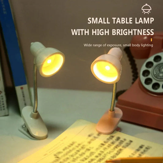 Mini Clip-On Study Desk Lamp Battery Powered Flexible Lamp