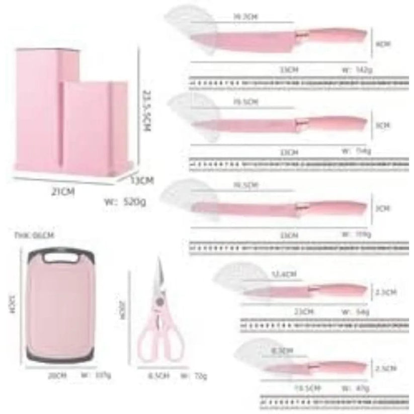 19 PCs Silicon Cooking & Knife Set With Board (Random Colors)