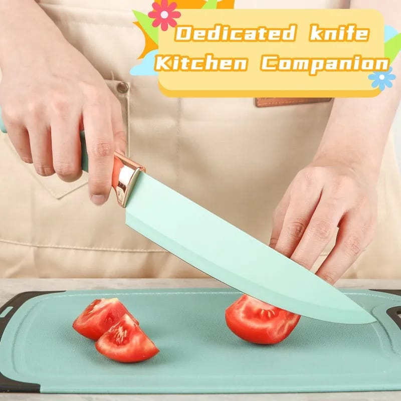 19 PCs Silicon Cooking & Knife Set With Board (Random Colors)