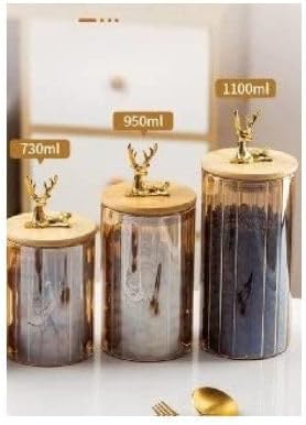 luxury Airtight Storage Pantry Food Glass Jars With Bamboo Clamp Lids