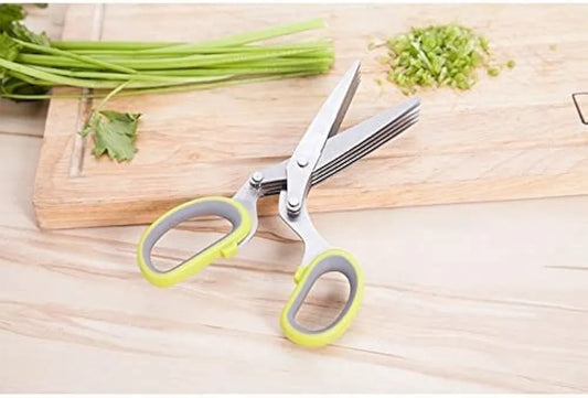 5 Layers Vegetable Scissors | 5 Blade Stainless steel Herb Shears | Kitchen Scissor