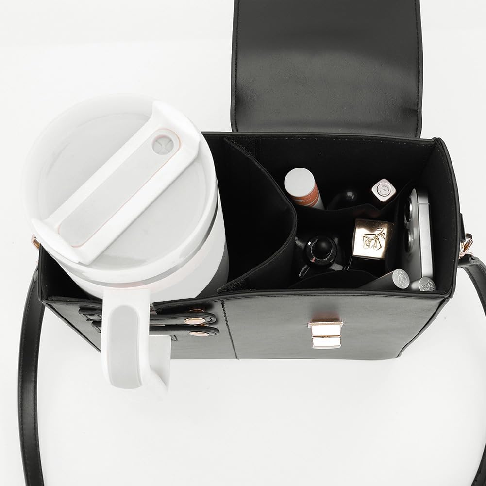 Leather Crossbody Bag with Stanley Cup Holder