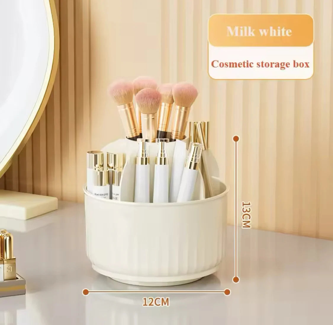 Luxury Rotating Cosmetic Organizer With Adjustable Storage Compartments