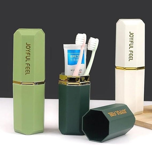 Portable Travel Toothpaste & Toothbrush Cup Set – Toothbrush Storage Box & Mouthwash Cup for On-the-Go Oral Care