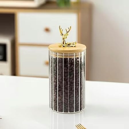 luxury Airtight Storage Pantry Food Glass Jars With Bamboo Clamp Lids