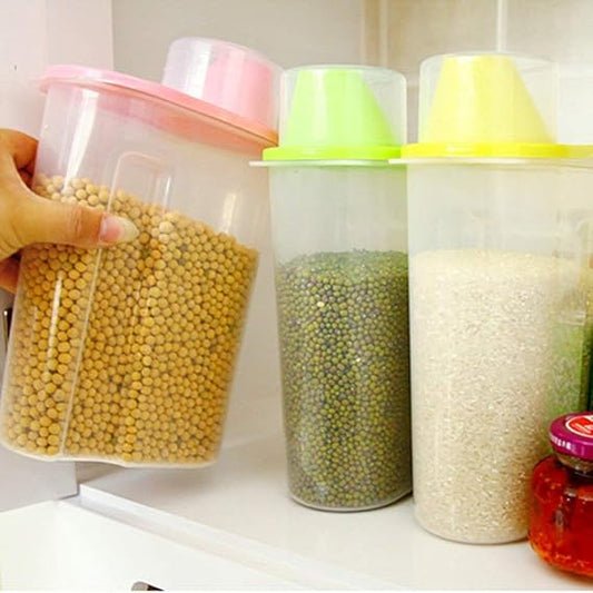 1.5L/2.5L Plastic Container Cereal Sealed Jar (3pcs Set)