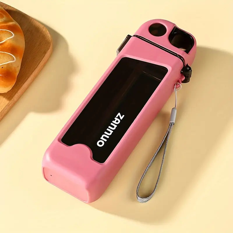 350ml Square shape Sports water bottle with popup straw and lock